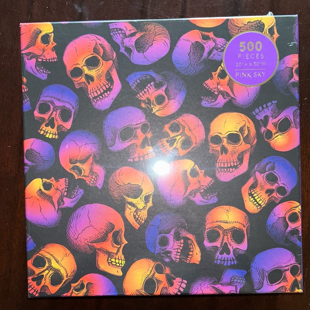 NIB Pink Sky Skull Party Puzzle 💀 500 Piece NEW
